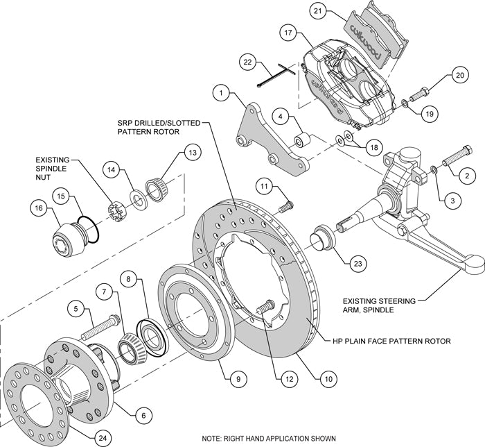 57-62 CORVETTE FULL DISC BRAKE KIT,11" ROTORS,RED CALIPERS