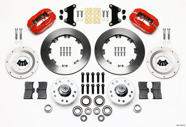 57-62 CORVETTE FULL DISC BRAKE KIT,12" ROTORS,RED CALIPERS