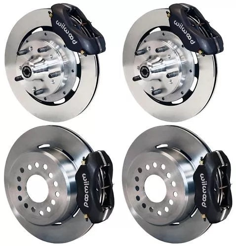 1956 CORVETTE FULL DISC BRAKE KIT,12" ROTORS,BLACK CALIPERS