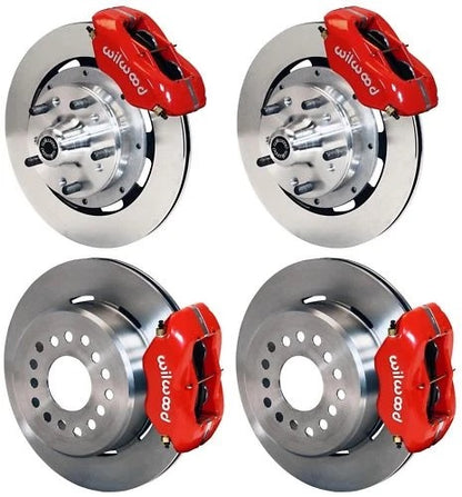 1956 CORVETTE FULL DISC BRAKE KIT,12" ROTORS,RED CALIPERS