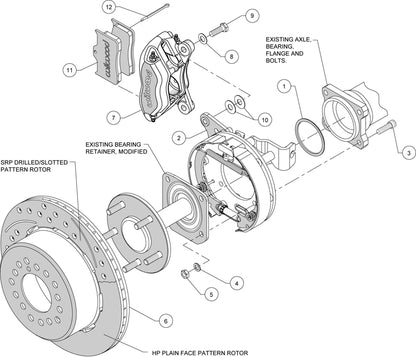 59-64 IMPALA,FULL DISC BRAKE KIT,2" DROP SPINDLES,13"/12" DRILLED,BLACK