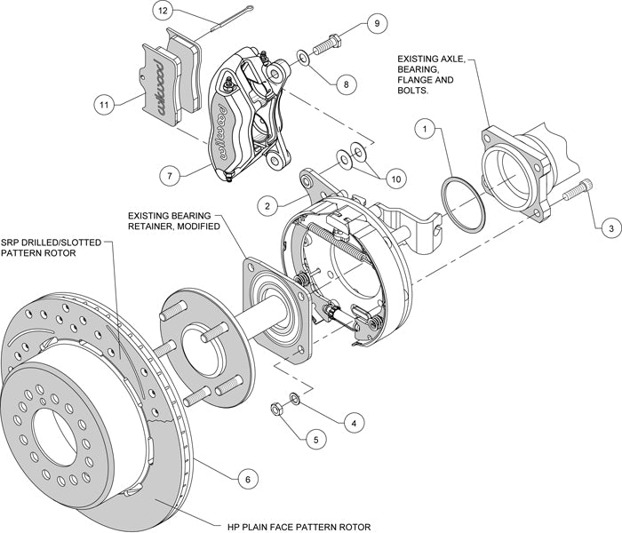 57-62 CORVETTE FULL DISC BRAKE KIT,12" ROTORS,BLACK CALIPERS