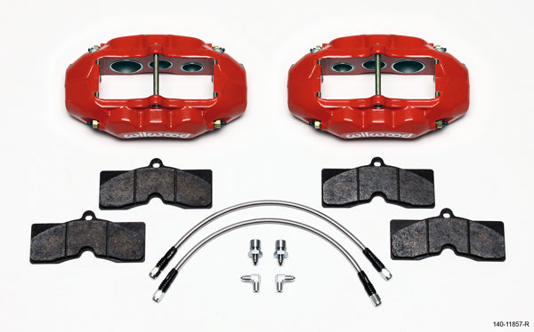 1965-1982 CORVETTE D8-6 6 PISTON BRAKE CALIPER & PAD SET,FRONT,RED