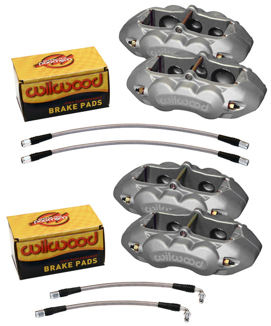 1965-1982 CORVETTE D8 CALIPER & PAD SET,6 PISTON FRONT & 4 PISTON REAR,ANODIZED