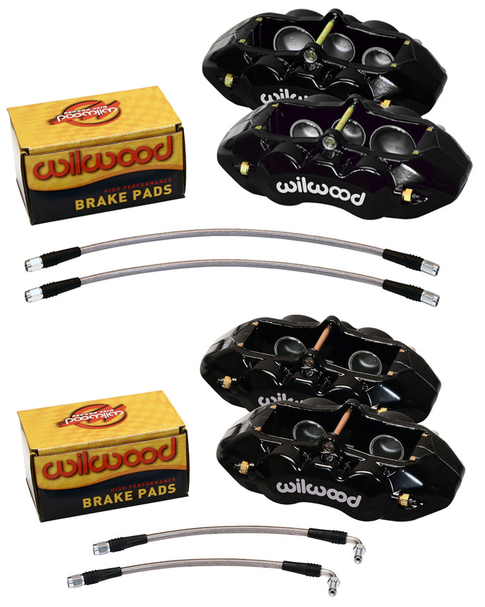 1965-1982 CORVETTE D8 CALIPER & PAD SET,6 PISTON FRONT & 4 PISTON REAR,BLACK