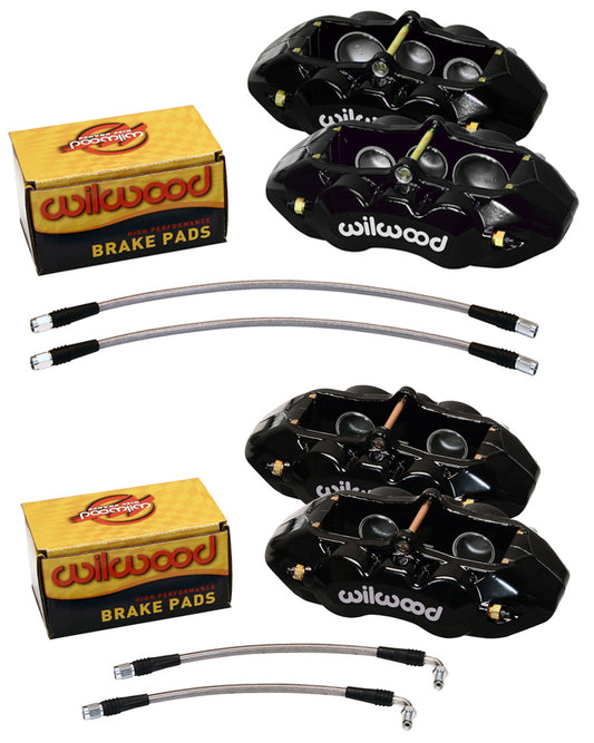 1965-1982 CORVETTE D8 CALIPER & PAD SET,6 PISTON FRONT & 4 PISTON REAR,BLACK