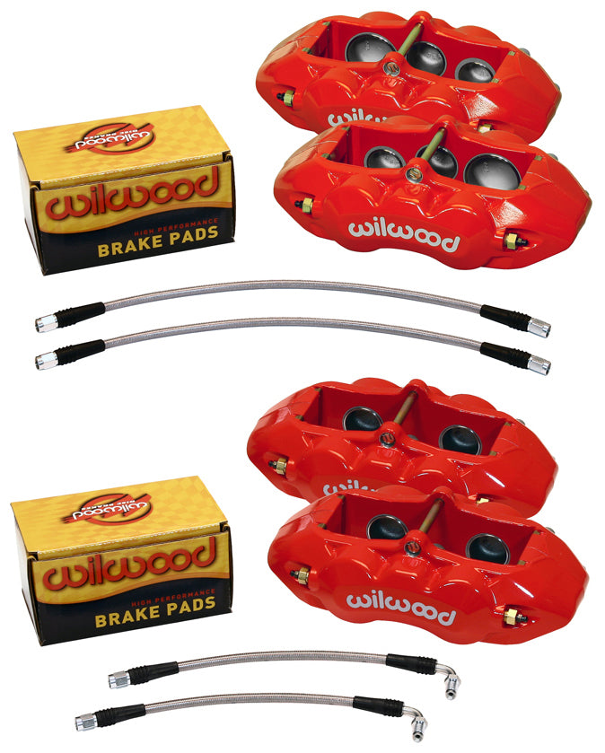 1965-1982 CORVETTE D8 CALIPER & PAD SET,6 PISTON FRONT & 4 PISTON REAR,RED