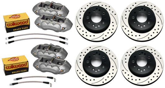 1965-1982 CORVETTE D8 CALIPER,PAD,ROTOR SET,6 PISTON FRONT & 4 PISTON REAR,ANOD.