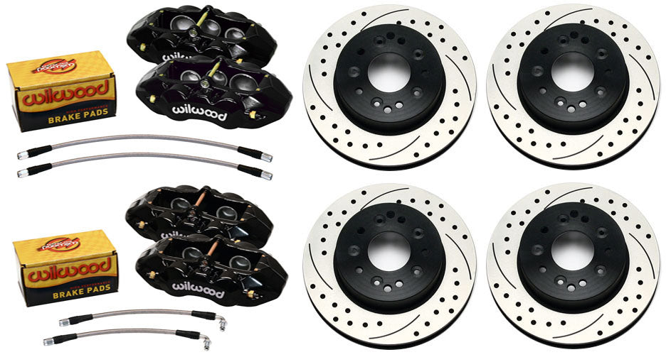 1965-1982 CORVETTE D8 CALIPER,PAD,ROTOR SET,6 PISTON FRONT & 4 PISTON REAR,BLACK