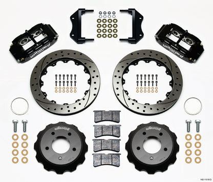 85-87 CORVETTE KIT,FRONT,SL6R,12.90" DRILLED ROTORS,BLACK