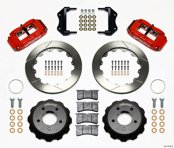 85-87 CORVETTE,FULL DISC BRAKE KIT,13" ROTORS,RED CALIPERS