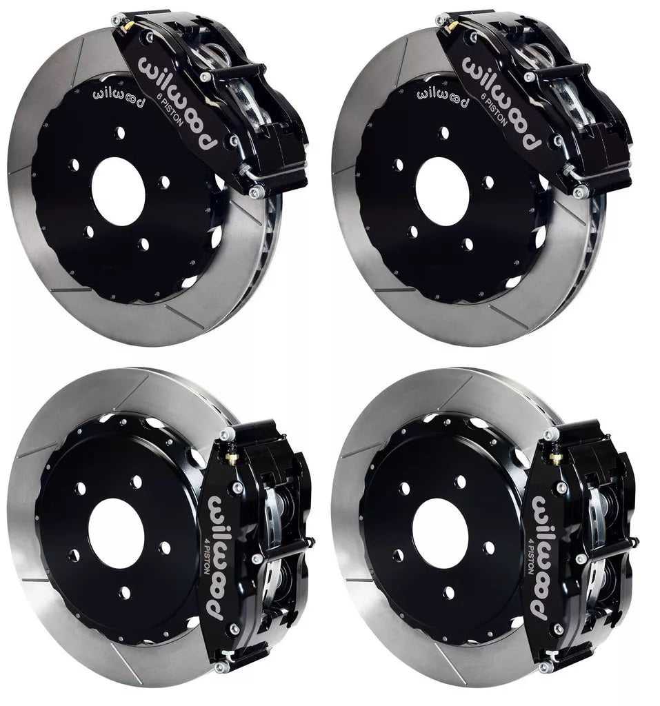 85-87 CORVETTE,FULL DISC BRAKE KIT,13" ROTORS,BLACK CALIPERS