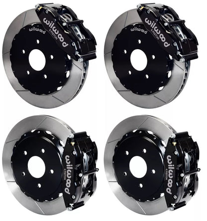 85-87 CORVETTE,FULL DISC BRAKE KIT,14"/13" ROTORS,BLACK CALIPERS