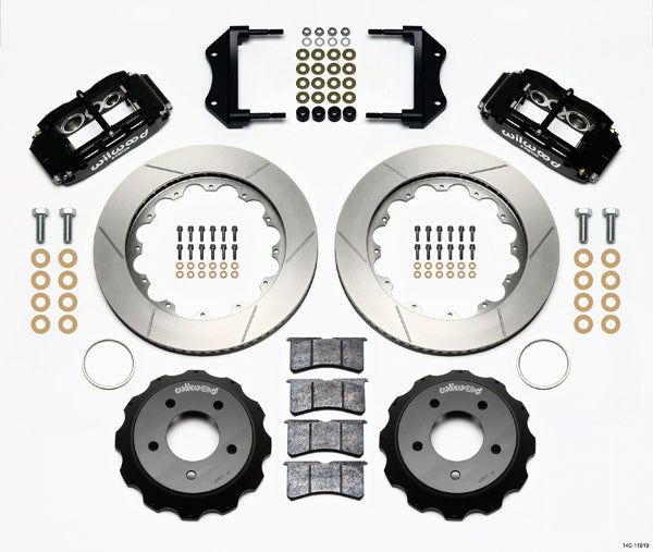 85-87 CORVETTE,FULL DISC BRAKE KIT,14"/13" ROTORS,BLACK CALIPERS