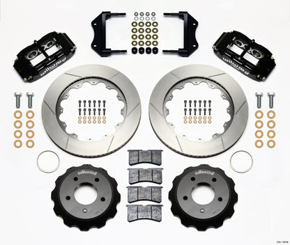 85-87 CORVETTE,FULL DISC BRAKE KIT,14"/13" ROTORS,BLACK CALIPERS