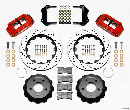 85-87 CORVETTE KIT,FRONT,14",DRILLED,RED