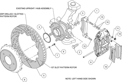 85-87 CORVETTE,FULL DISC BRAKE KIT,14"/13" DRILLED,BLACK CALIPERS