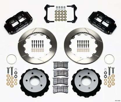 85-87 CORVETTE,FULL DISC BRAKE KIT,14"/13" ROTORS,BLACK CALIPERS