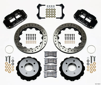 85-87 CORVETTE,FULL DISC BRAKE KIT,13" DRILLED,BLACK CALIPERS