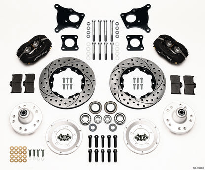 71-74 AMC FULL DISC BRAKE KIT,11" DRILLED ROTORS,BLACK CALIPERS
