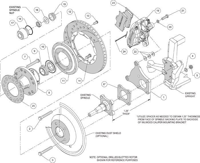69-76 AMC BRAKE KIT,FRONT,FDL,11",RED