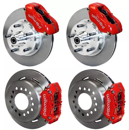 71-74 AMC FULL DISC BRAKE KIT,11" ROTORS,RED CALIPERS