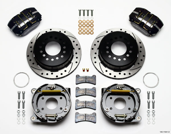 71-74 AMC FULL DISC BRAKE KIT,11" DRILLED ROTORS,BLACK CALIPERS