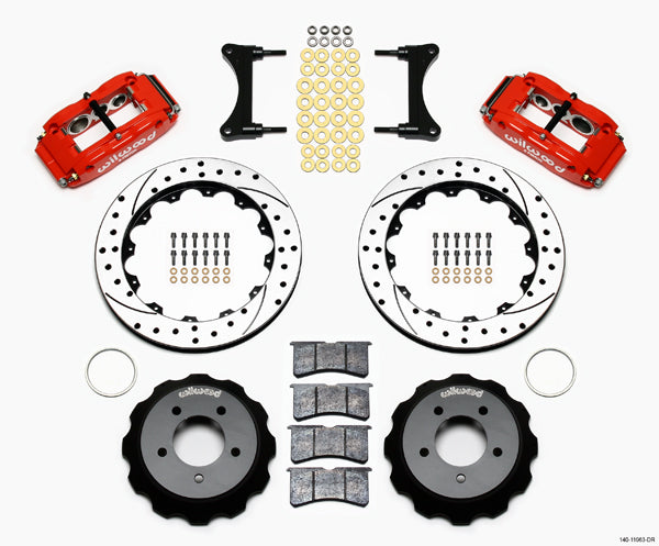 93-96 MAZDA RX7,FRONT,SL6R,12.88" DRILLED ROTORS,RED