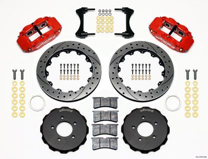 06-12 CIVIC FULL DISC BRAKE KIT,13/12" DRILLED ROTORS,RED CALIPERS