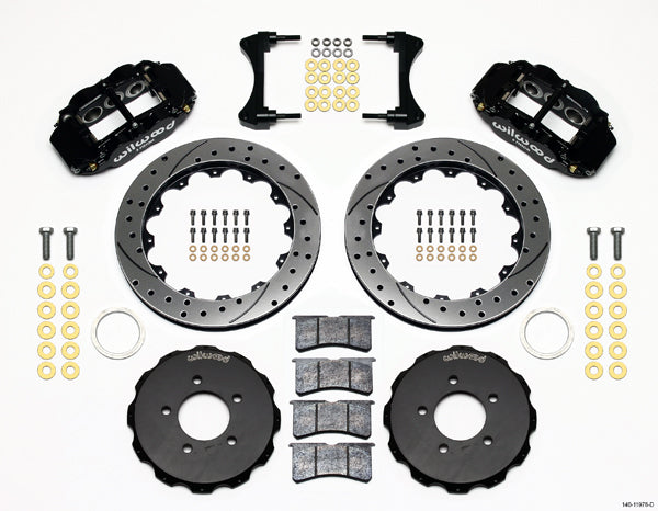 06-12 CIVIC FULL DISC BRAKE KIT,13/12" DRILLED ROTORS,BLACK CALIPERS