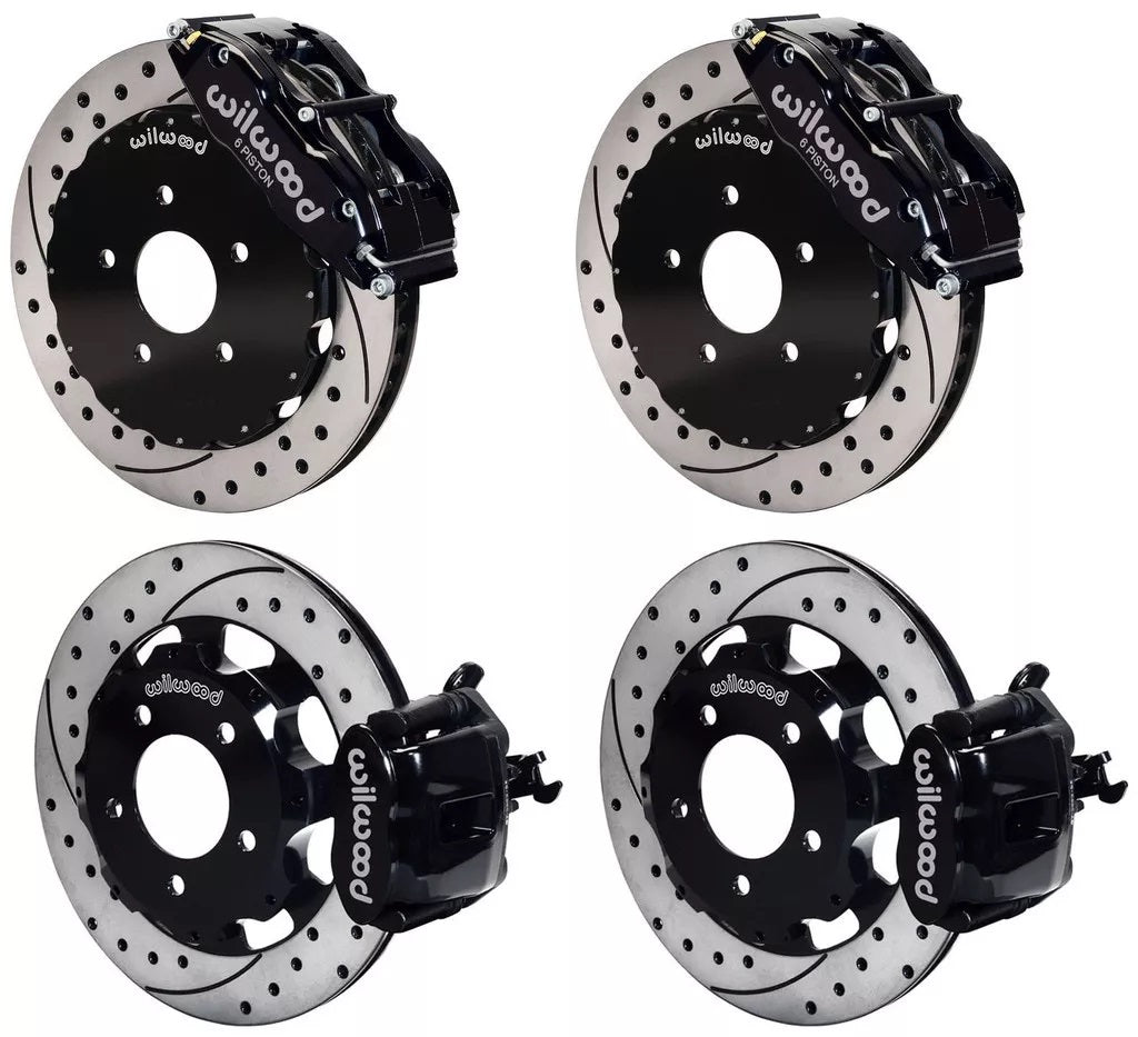 06-12 CIVIC FULL DISC BRAKE KIT,13/12" DRILLED ROTORS,BLACK CALIPERS