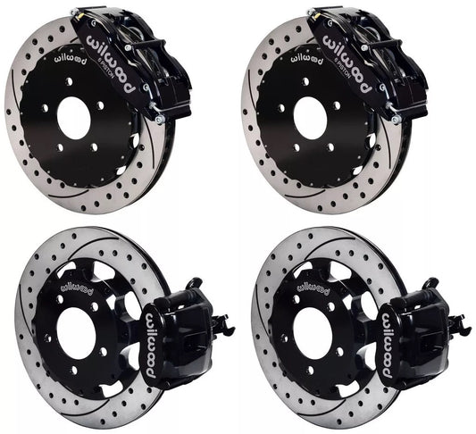 06-12 CIVIC FULL DISC BRAKE KIT,13/12" DRILLED ROTORS,BLACK CALIPERS