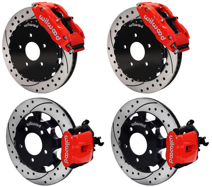 06-12 CIVIC FULL DISC BRAKE KIT,13/12" DRILLED ROTORS,RED CALIPERS