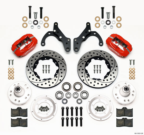 65-68 CHEVY IMPALA KIT,FRONT,11",DRILLED,RED