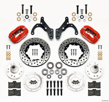 65-68 CHEVY IMPALA KIT,FRONT,11",DRILLED,RED