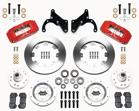 65-68 IMPALA FULL DISC BRAKE KIT,12" ROTORS,RED CALIPERS