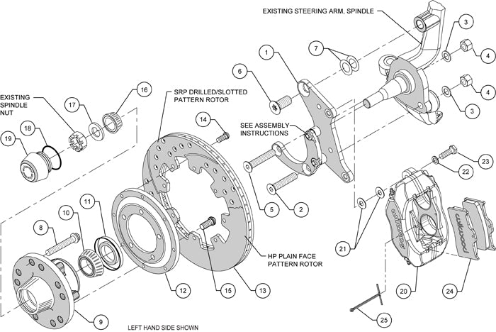 65-68 CHEVY IMPALA KIT,FRONT,12",DRILLED,RED