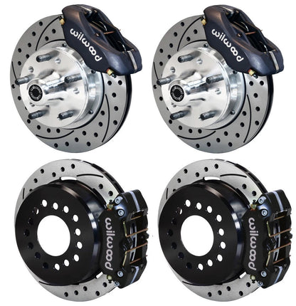 69-70 IMPALA FULL DISC BRAKE KIT,11" DRILLED ROTORS,BLACK CALIPERS