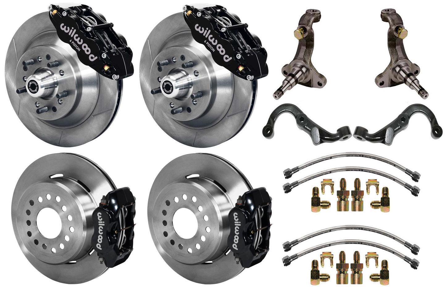 67-69 GM F-BODY FULL DISC BRAKE,STOCK SPINDLES,ARMS,FRONT 13",REAR 12",BLACK