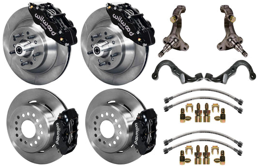 67-69 GM F-BODY FULL DISC BRAKE,STOCK SPINDLES,ARMS,FRONT 13",REAR 12",BLACK