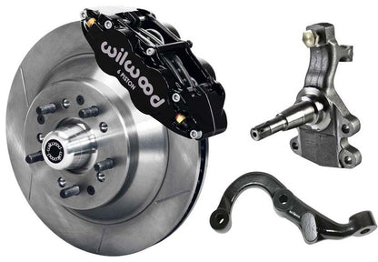 67-69 GM F-BODY FRONT DISC BRAKE KIT & 2" DROP SPINDLES & ARMS,13" ROTORS,BLACK