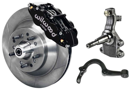 64-72 GM A-BODY FRONT DISC BRAKE KIT & 2" DROP SPINDLES & ARMS,13" ROTORS,BLACK