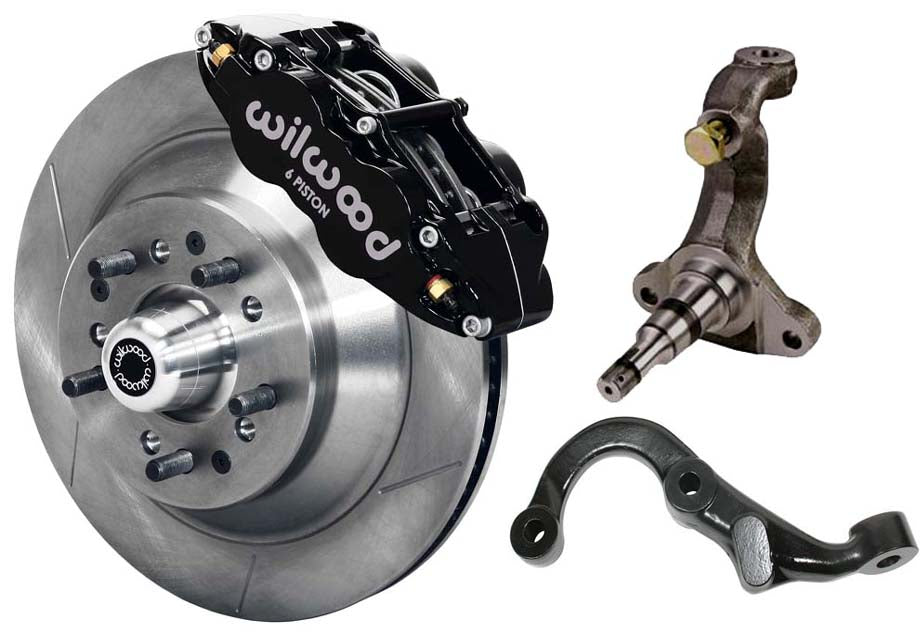 67-69 GM F-BODY FRONT DISC BRAKE KIT & STOCK SPINDLES & ARMS,13" ROTORS,BLACK