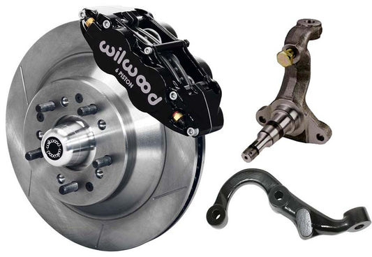 67-69 GM F-BODY FRONT DISC BRAKE KIT & STOCK SPINDLES & ARMS,13" ROTORS,BLACK