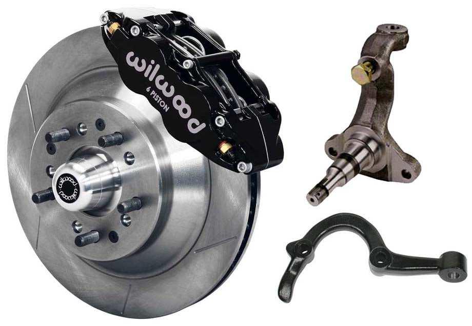 64-72 GM A-BODY FRONT DISC BRAKE KIT & STOCK SPINDLES & ARMS,13" ROTORS,BLACK