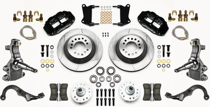 67-69 GM F-BODY FRONT DISC BRAKE KIT & 2" DROP SPINDLES & ARMS,13" ROTORS,BLACK