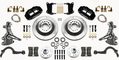 64-72 GM A-BODY FULL DISC BRAKE KIT & 2" DROP SPINDLES & ARMS,13" ROTORS,BLACK