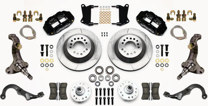 67-69 GM F-BODY FRONT DISC BRAKE KIT & STOCK SPINDLES & ARMS,13" ROTORS,BLACK
