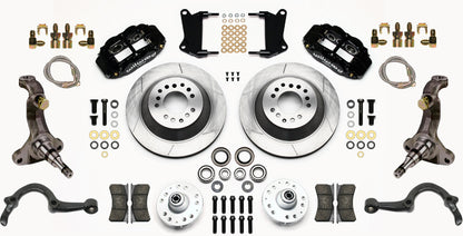 64-72 GM A-BODY FULL DISC BRAKE,STOCK SPINDLES,ARMS,FRONT 13",REAR 12",BLACK