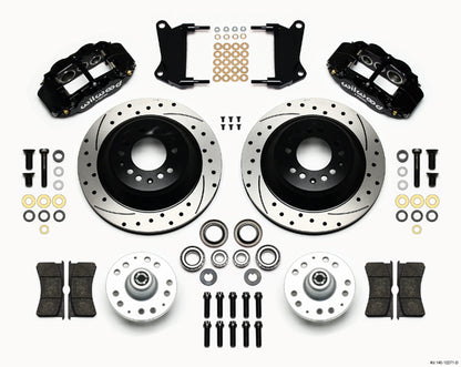 COILOVER & 4-LINK SYSTEM,REAR END,13" DRILLED BRAKES,BLACK,BILLET WHEELS,67-69 F
